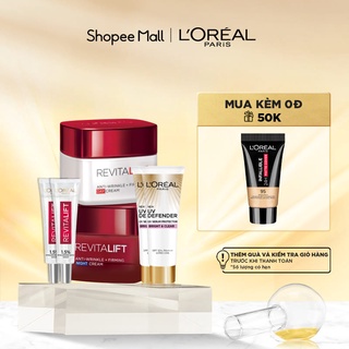 Bộ kem dưỡng chống lão hoá 2 serum siêu cấp ẩm 2 kem chống nắng L’Oreal Paris