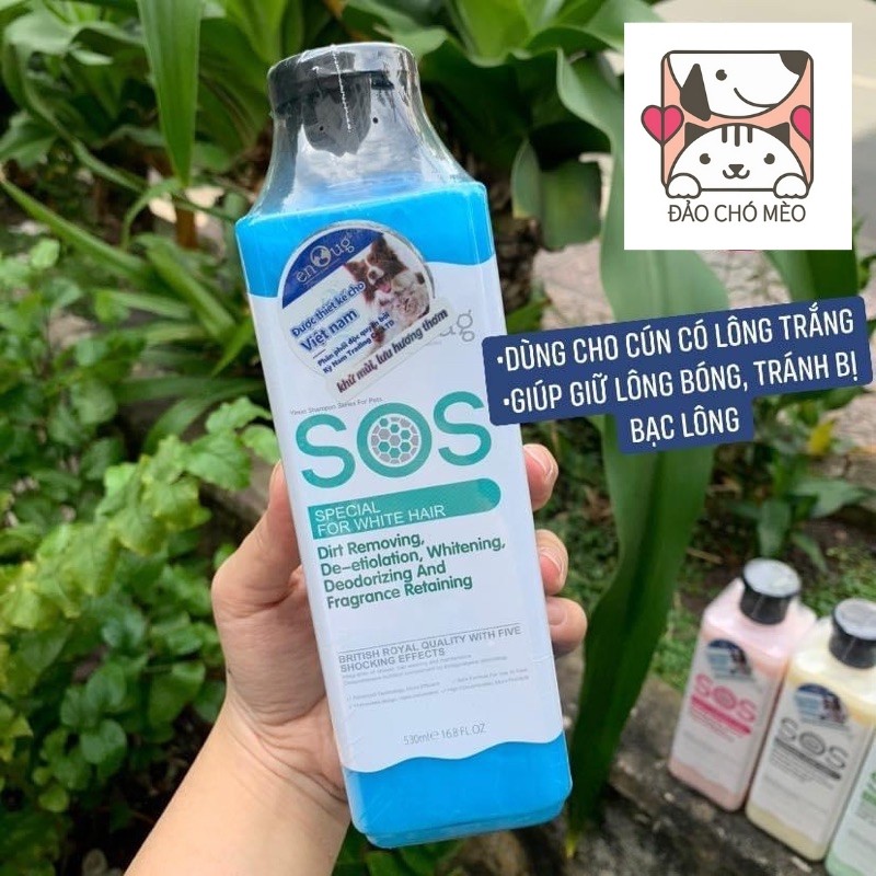 [Mã PET50 giảm 10% - tối đa 50K đơn 250K] Sữa tắm SOS chó mèo 530ml, sữa tắm cho chó mèo hàng chính hãng - Đảo Chó Mèo