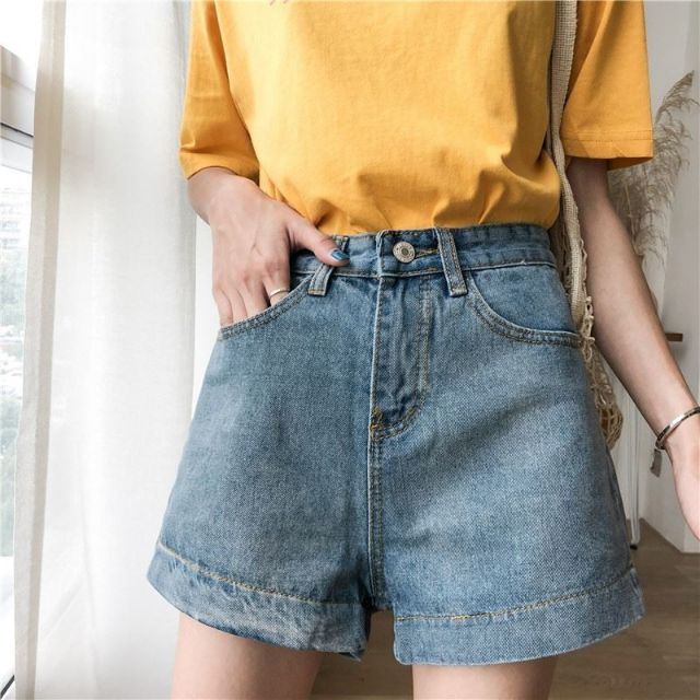 [Size M,L] Quần shorts jean nữ lưng cao Ulzzang Quảng Châu QNJ6