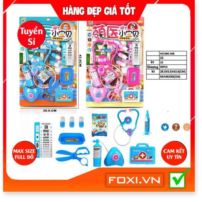 Vỉ Đồ Chơi Bác Sĩ 9 Món Dụng Cụ Y Tế Như Thật-Trò Chơi Nhập Vai-Giáo Dục Hướng Nghiệp Cho Bé