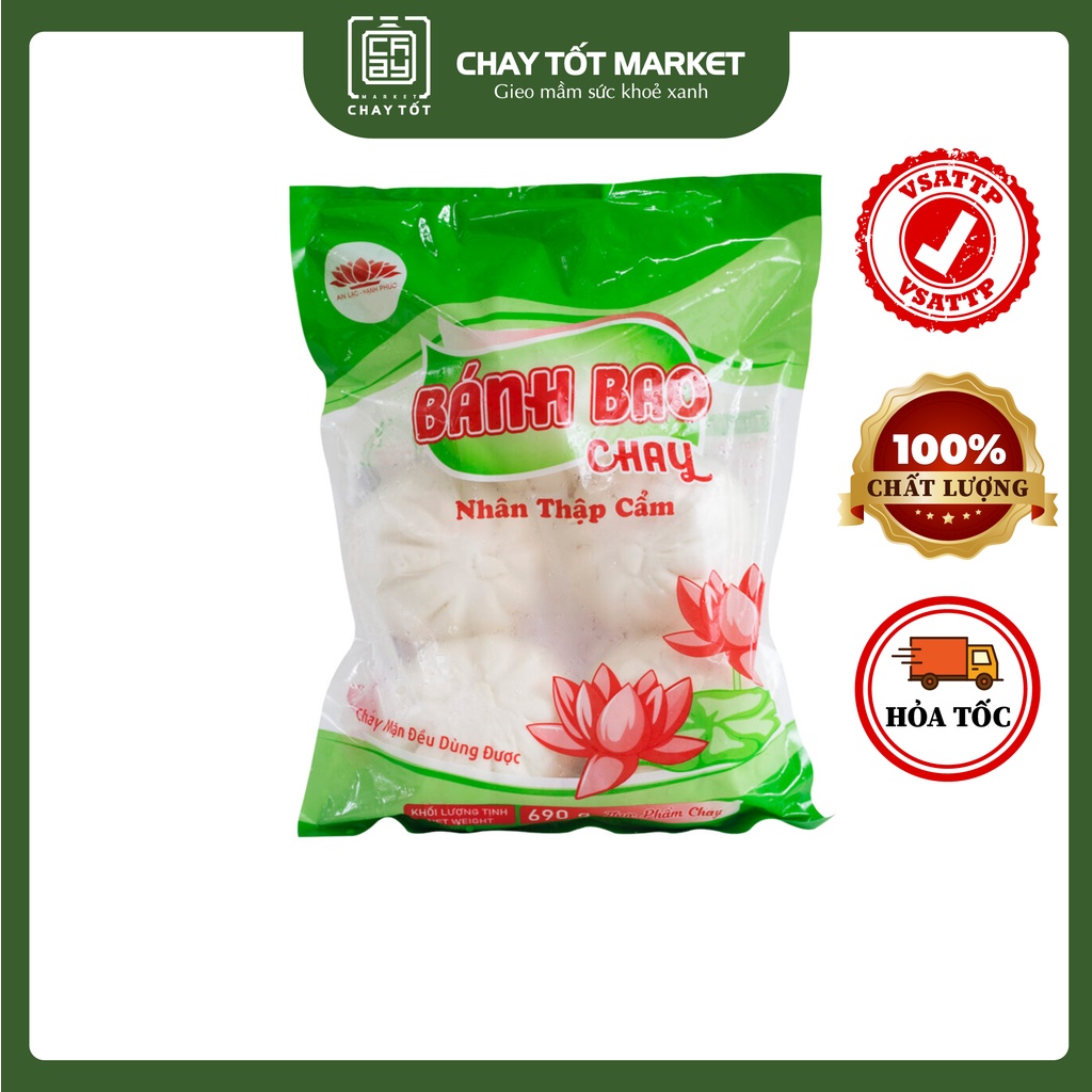 Bánh bao thập cẩm An Lạc Hạnh Phúc  6 cái 810g đông lạnh chế biến sẵn