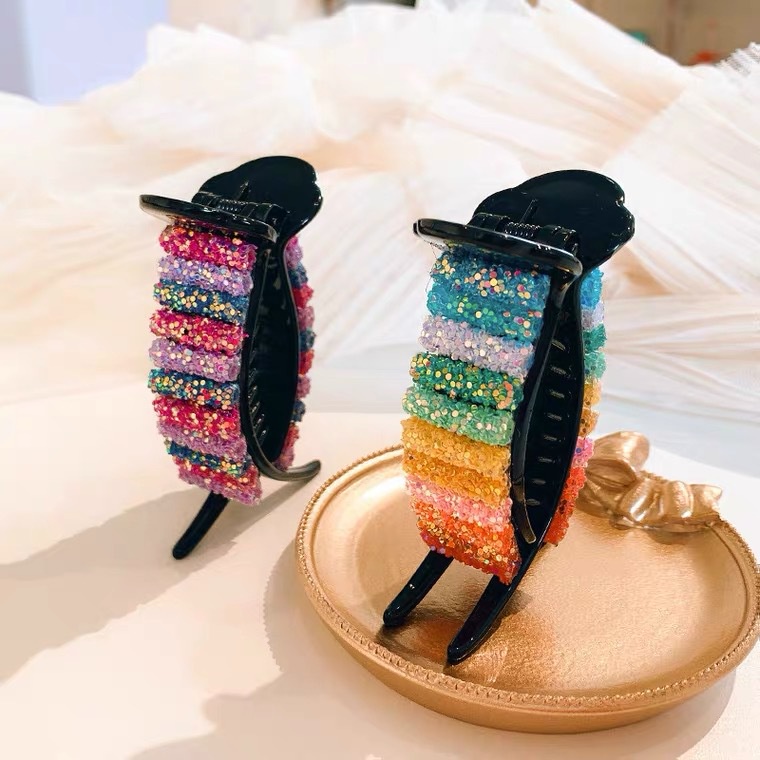 Kẹp Tóc Nhựa Màu Sắc Cầu Vồng Phong Cách Hàn Quốc Xinh Xắn Cho Nữ