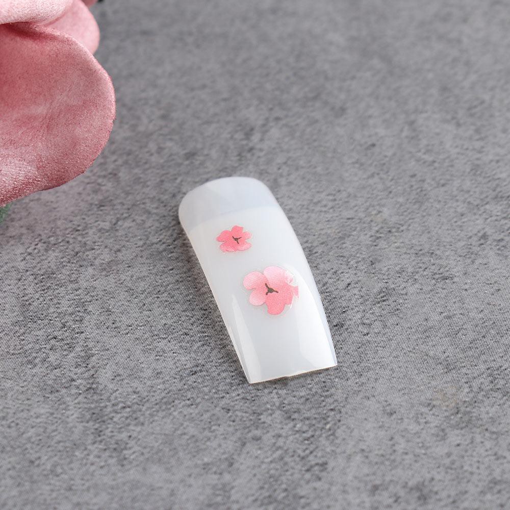Nhãn dán móng họa tiết hoa đào 3D xinh xắn