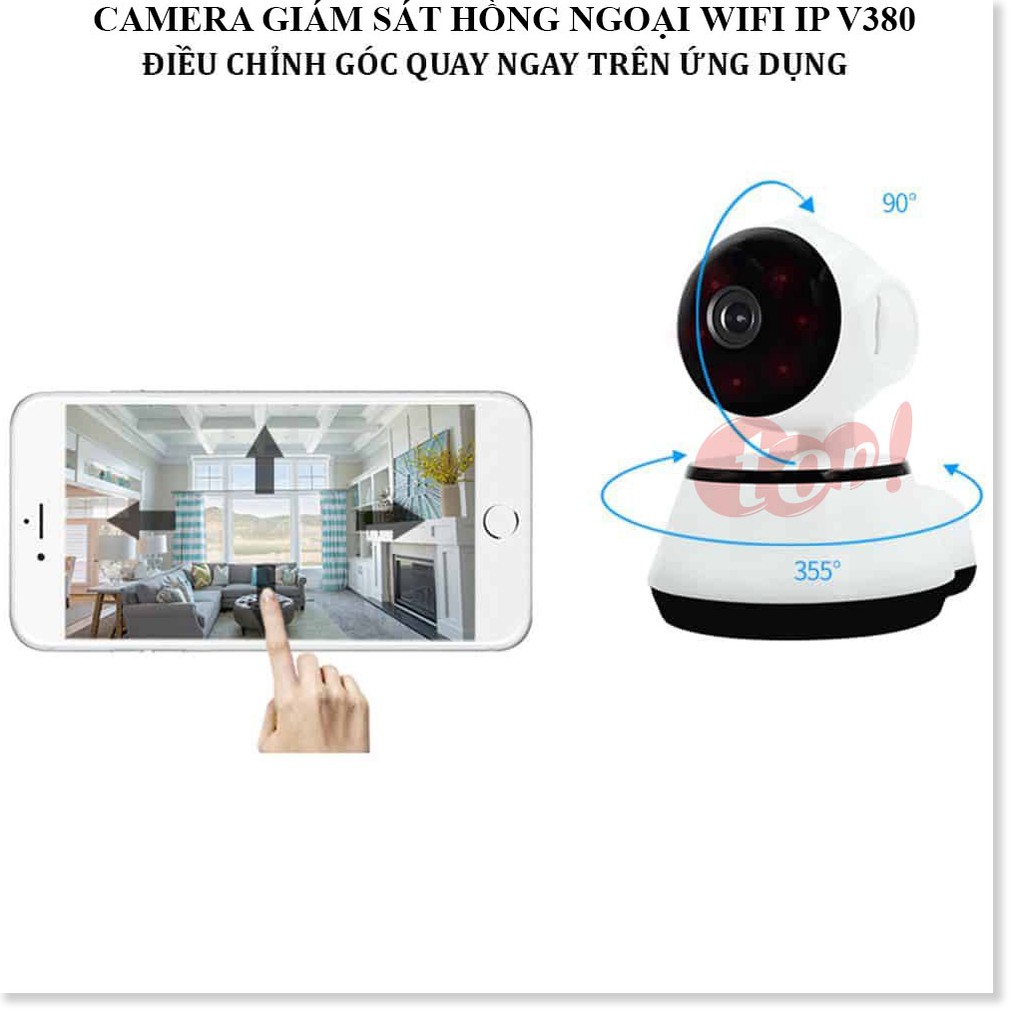 Camera Đàm Thoại 2 Chiều V380 ✔Chính Hãng✔️ Kết nối không dây qua điện thoại, Đàm thoại 2 chiều, Xoay 360.