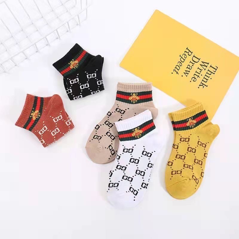 Set 5 đôi tất, vớ, tất trẻ em chất cotton, tất cao cổ thương hiệu cho bé