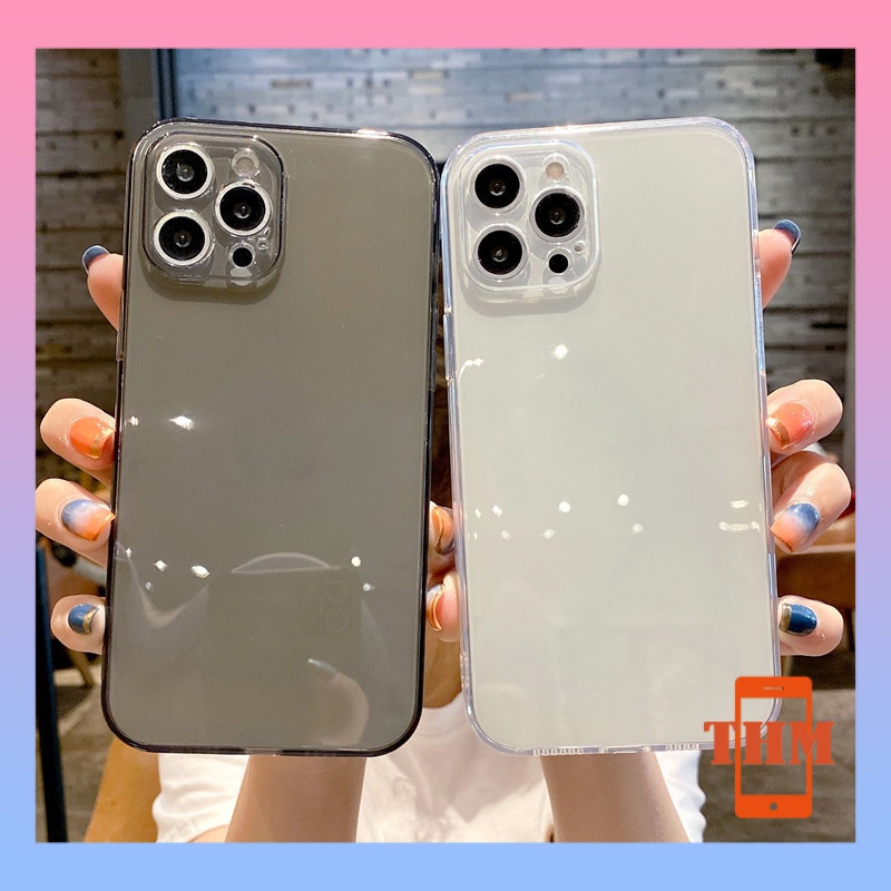 Ốp Lưng Iphone trong suốt Viền Vuông bảo vệ Camera Cho 11 pro Max 12 x XS Max XR 7 8 plus se 2020 13 Promax-012
