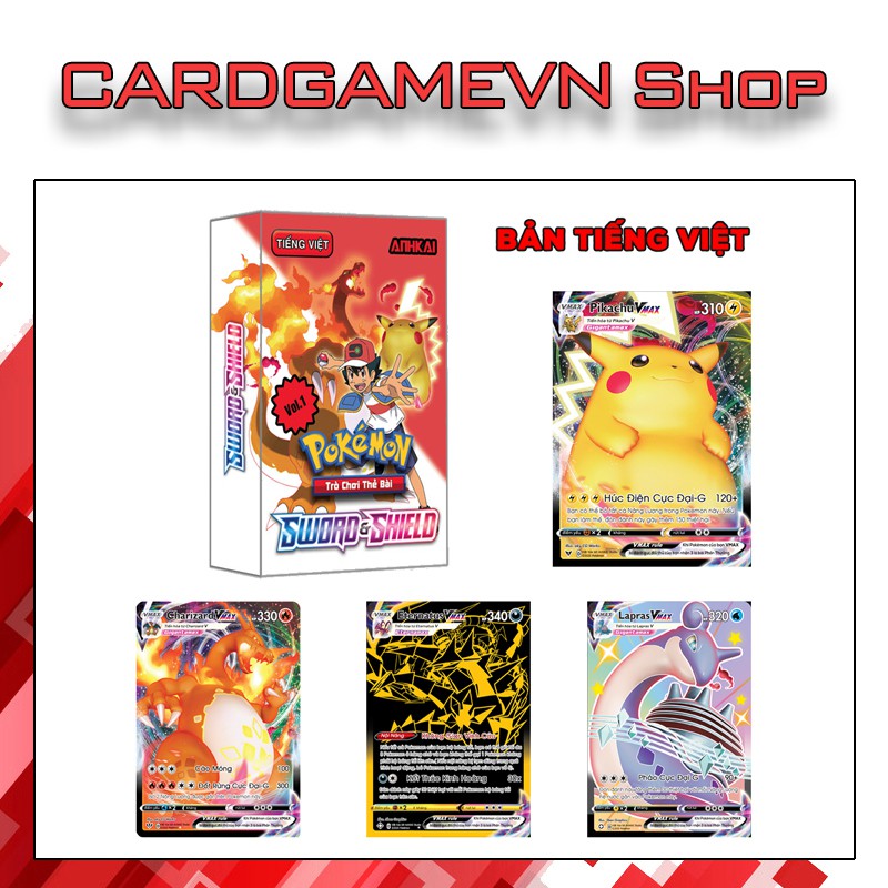 Hộp bài Poke'mon tiếng việt Vmax Mini Box Vol 1