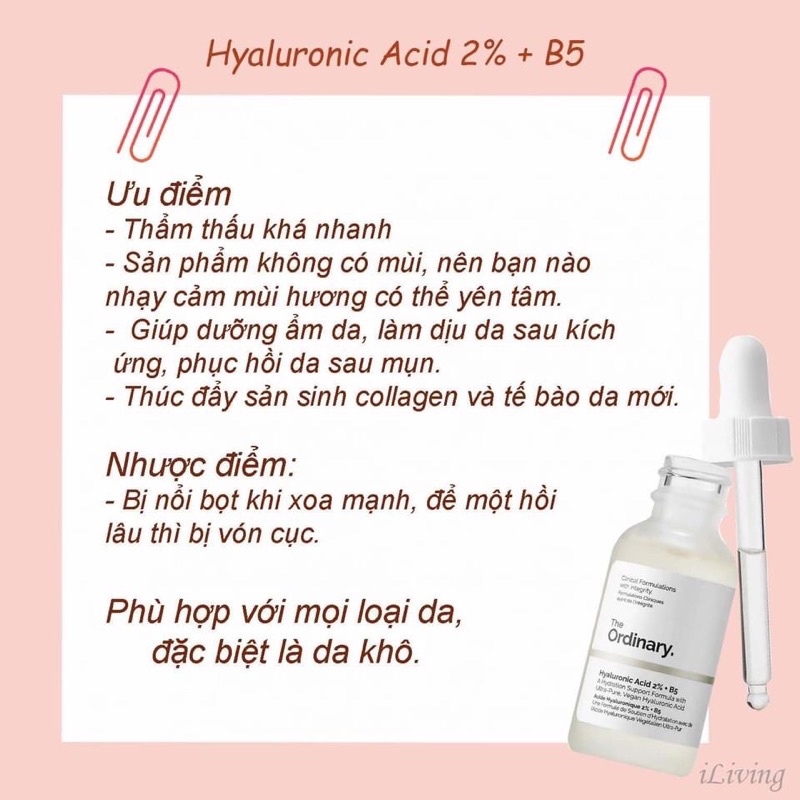 Tinh Chất Cấp Ẩm The Oridinary Hyaluronic Acid 2% + B5