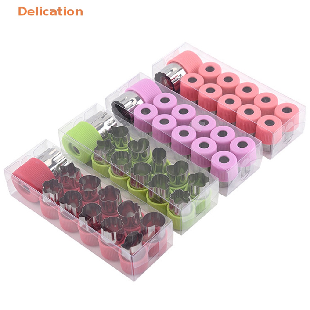 [Delication] 12 pcs set Stainless Steel Cookie Cutters Sandwiches Fruit Cutter Shapes Vegetable Fondant Cake Mould Kitchen Accessories