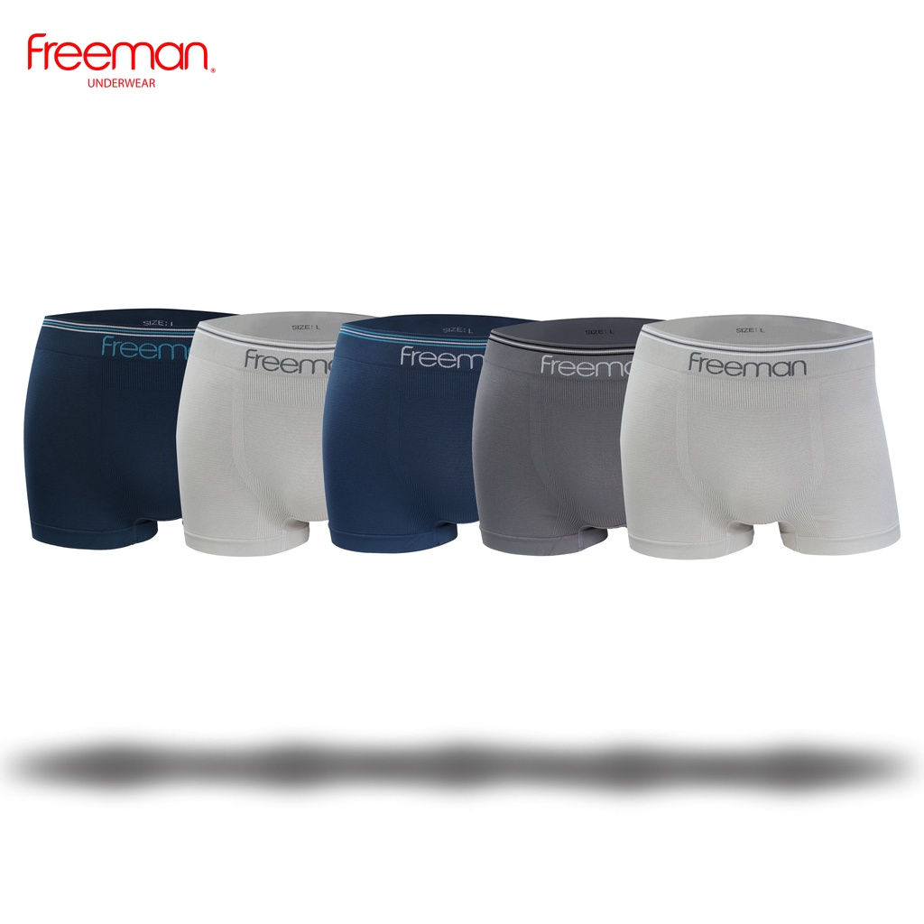 Quần lót boxer seamless hiệu FREEMAN [Combo 5] 6512