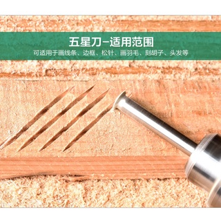 Bộ 5 mũi chạm khắc làm gỗ lũa mini trục 3mm