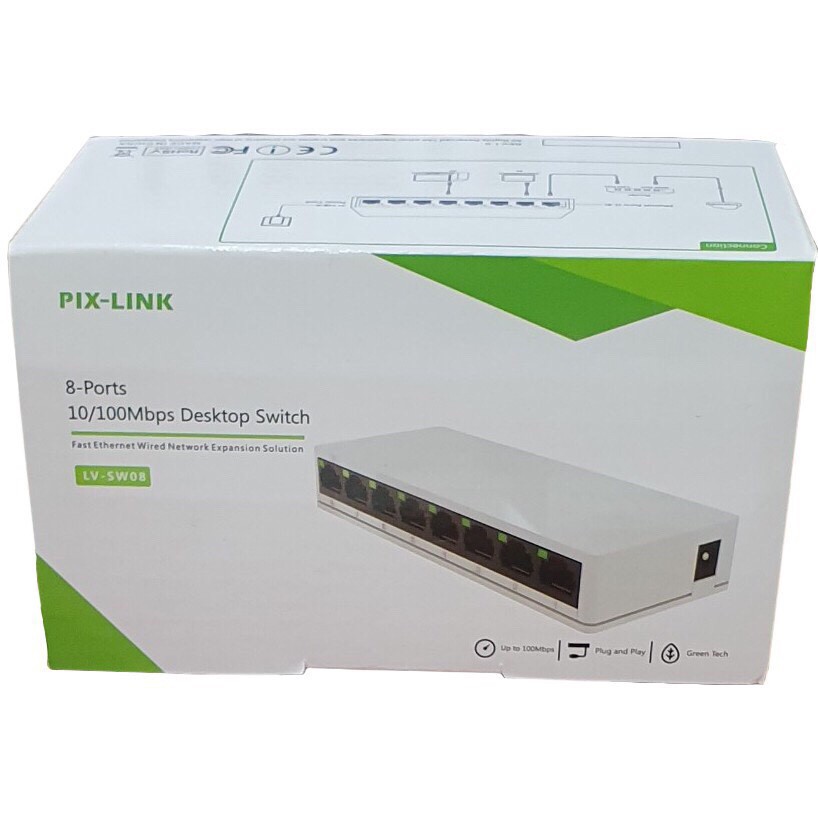 Bộ chia mạng 8 cổng giá rẻ (Xả Kho) Bộ chia mạng 8 cổng (Switch 8 port) PIX-LINK LV-SW08
