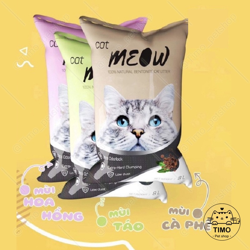 Cát vệ sinh cho mèo Meow Cat 8L hương cà phê