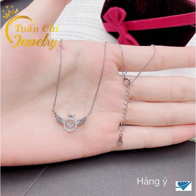 Dây Chuyền Bạc ⚡SALE SỐC⚡ Vòng Cổ Bạc Nữ Liền Mặt Cánh Thiên Thần Dễ Thương