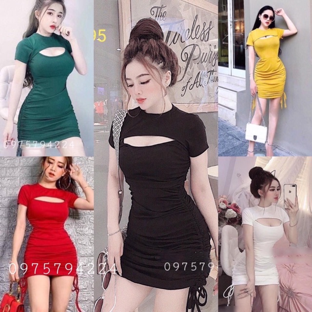 VÁY BODY RÚT DÂY KHOÉT NGỰC CHẤT THUN BOZIP DÀY DẶN CO GIÃN TỐT MS13201