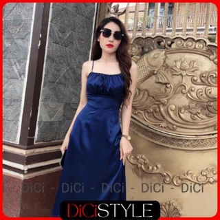 Đầm lụa hai dây DICISTYLE, thiết kế dáng váy chữ a eo cap cao tôn dáng, chất phi lụa cao cấp sang chảnh