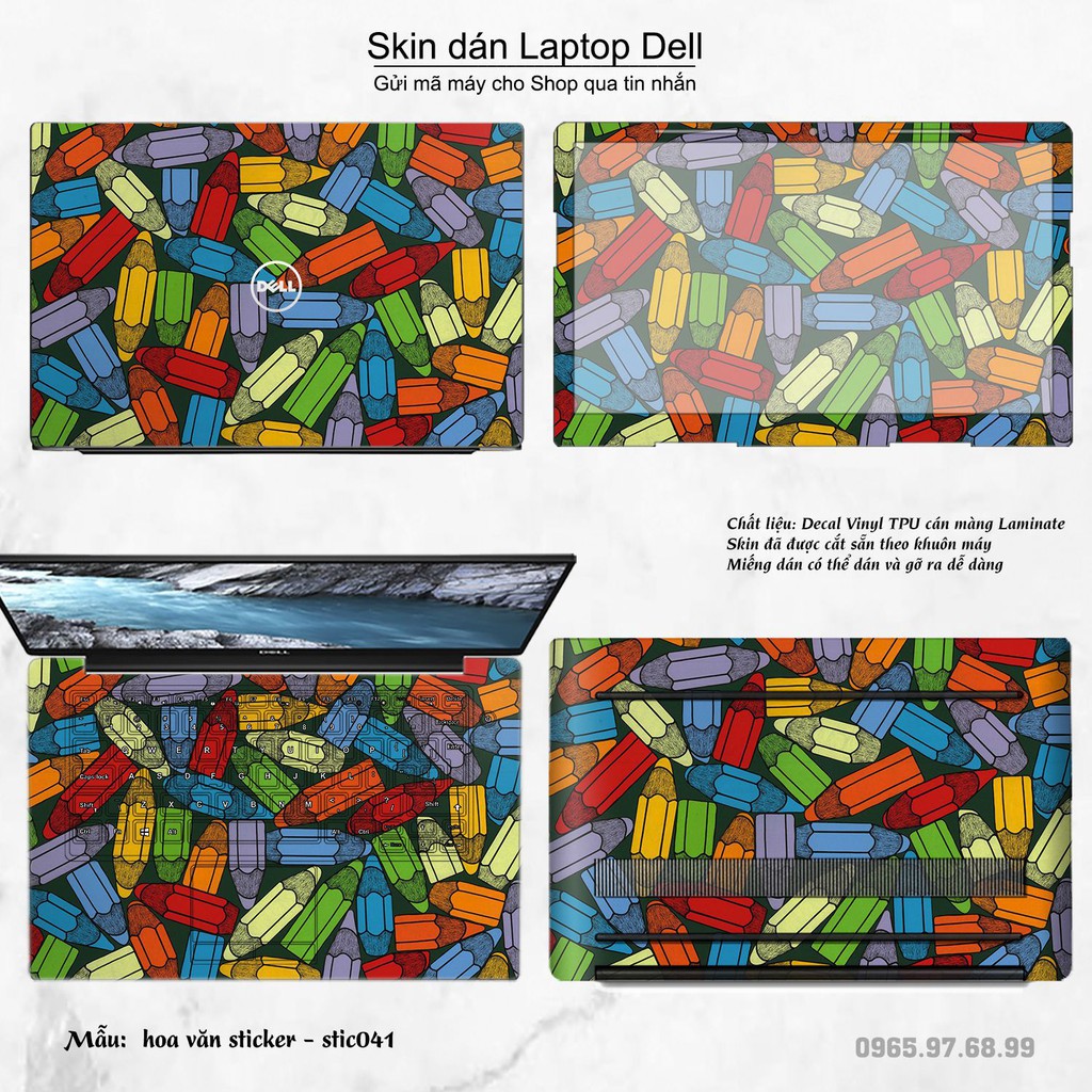 Skin dán Laptop Dell in hình Hoa văn sticker nhiều mẫu 7 (inbox mã máy cho Shop)