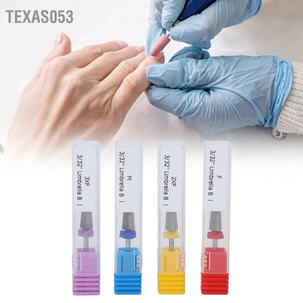 [Hàng mới về] Set 4 đầu mài móng đán bằng loại bỏ lớp sơn gel bằng vonfram cacbua tiện dụng