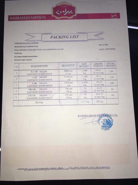 Nhuỵ hoa nghệ tây BAHRAMAN - có giấy chứng nhận Phân phối tại Việt Nam!!! | BigBuy360 - bigbuy360.vn