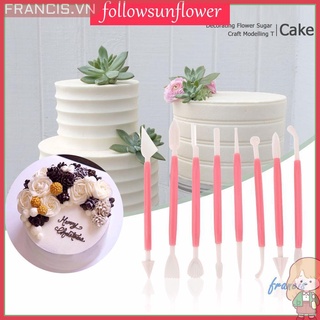 Bộ 8 dụng cụ tạo hình bánh kem tầng với 16 hoạ tiết