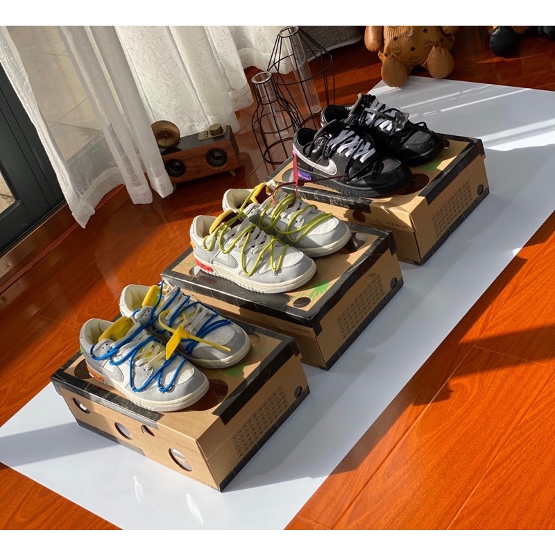 Giày thể thao cho nam và nữ Nike x off-white Dunk da thật cao cấp