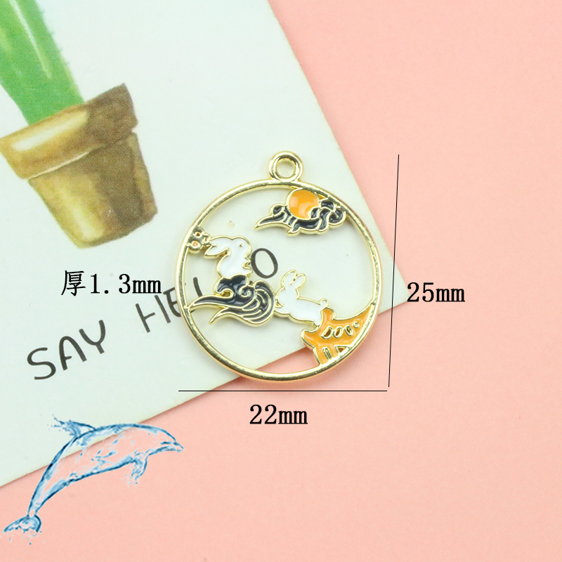 Móc Khóa Hình Thỏ Hoạt Hình handmade Bằng Hợp Kim diy