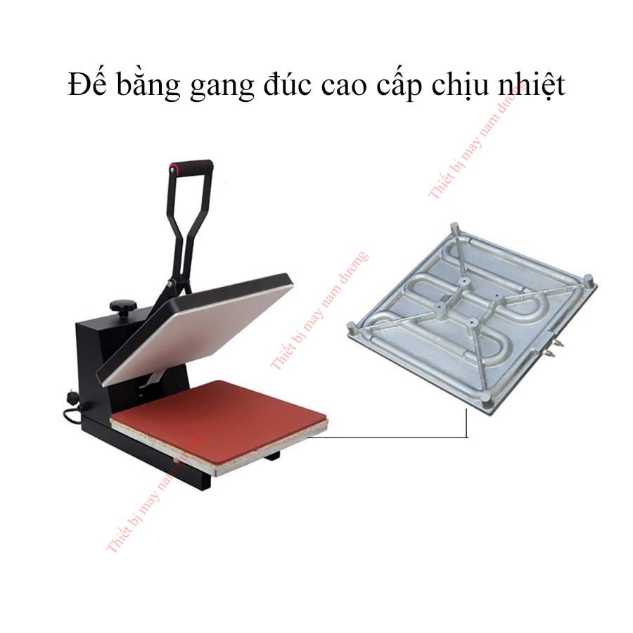 Máy ép nhiệt một bàn ép tay 38 x 38 &gt; máy ép chuyển nhiệt quần áo ( bảo hành 12 tháng )