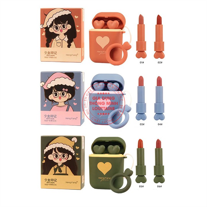 Son Airpod HenFang hàng nội địa Trung cao cấp mềm mịn 3 tone với 6 màu đẹp nhiều màu (set 2 thỏi) | BigBuy360 - bigbuy360.vn