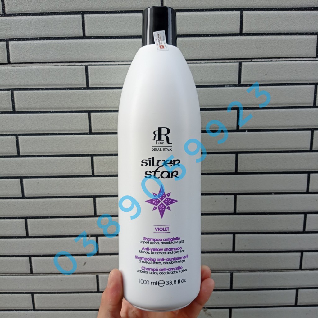 Dầu gội tím khử vàng, chăm sóc tóc vàng sáng Therapy Silver Shampo RR Line 350ml