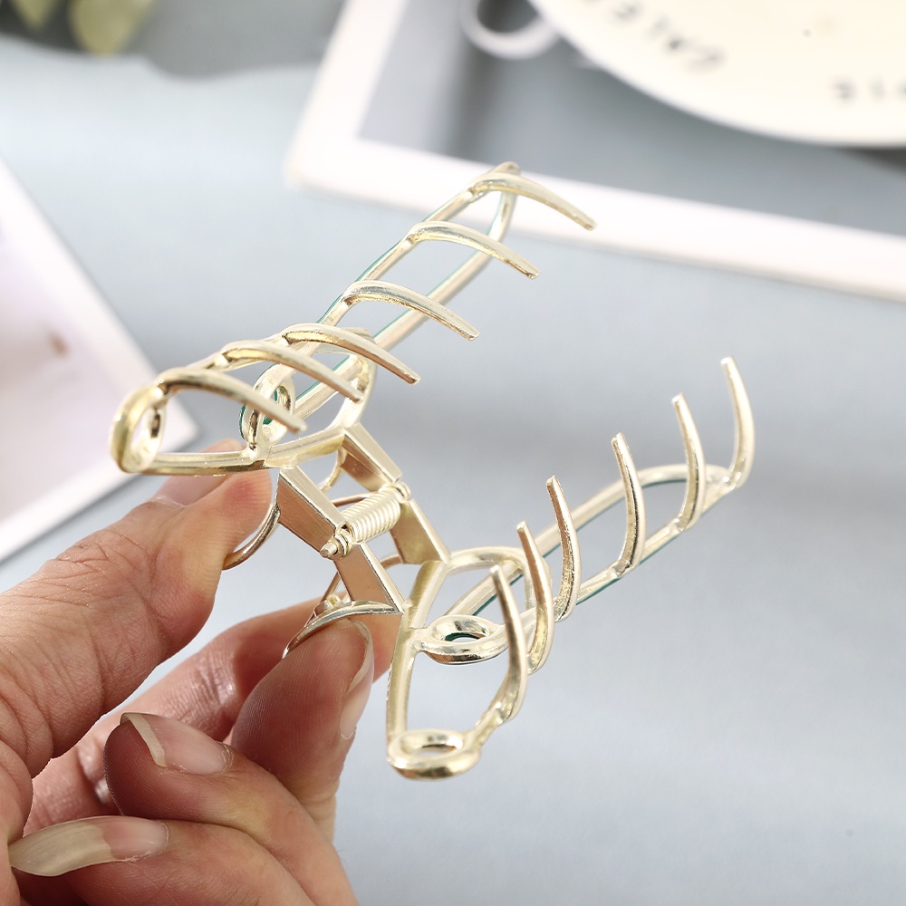 Kẹp tóc Haimeikang bằng kim loại kích thước lớn hai tông màu sáng tạo thời trang dành cho nữ