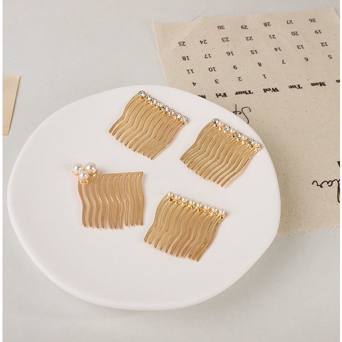 Kẹp Tóc Kim Loại Màu Vàng Thời Trang Hàn Quốc 2022