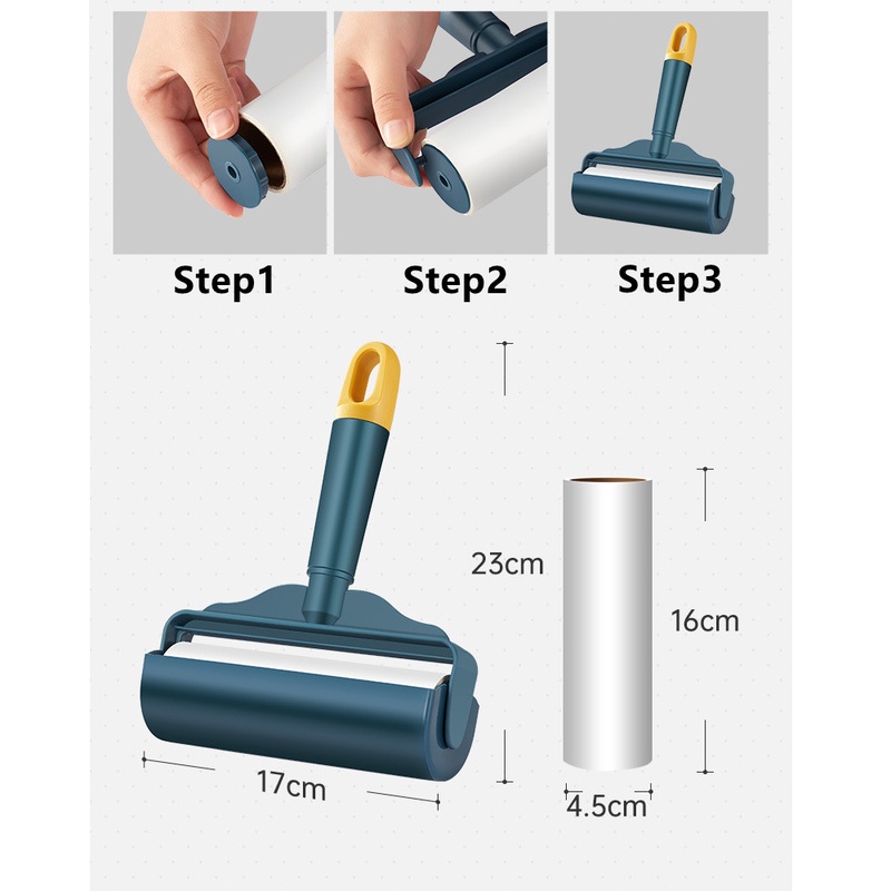 Cây Lăn Bụi Lông Thú Cưng Cầm Tay 16CM Kèm Hộp Đựng Có Thể Tái Sử Dụng Ốp