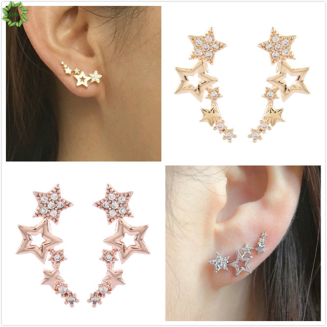Khuyên Tai Hình Ngôi Sao Đính Đá Nhân Tạo Thời Trang