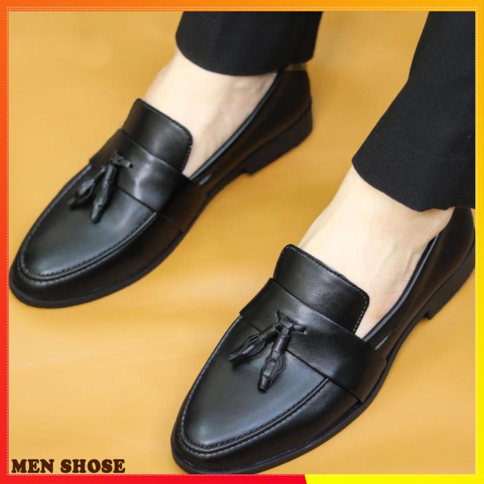 Giày Lười Nam Da Lì Đơn Giản Có Chuông   Mã L192
