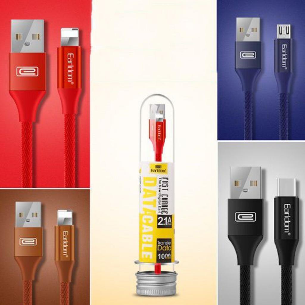 Cáp Sạc Dù Chính Hãng EARLDOM EC-015 Siêu Bền Chống Rối Bảo Hành 12 Tháng