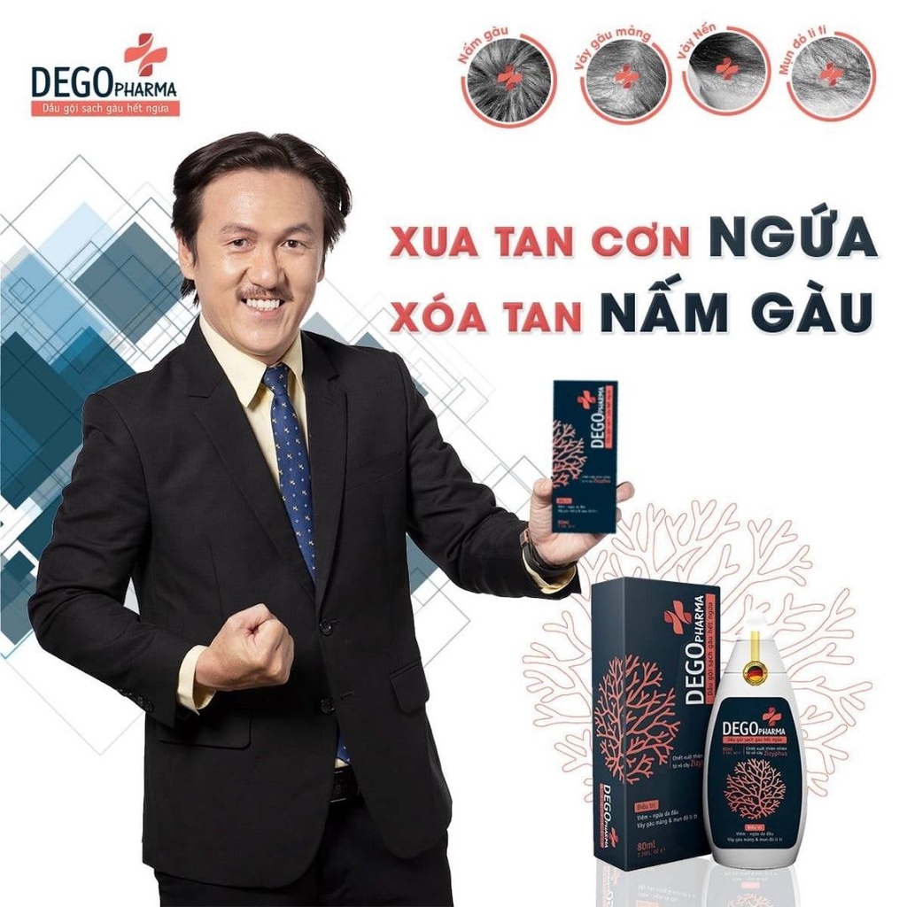 Dầu gội đầu sạch gàu, nấm da đầu, phục hồi nang tóc và chống rụng tóc, dầu gội thảo dược an toàn DEGO PHARMA