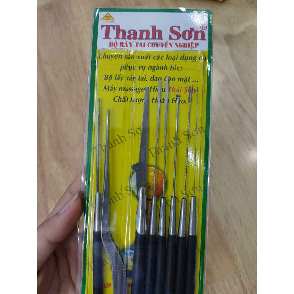Ráy tai vĩ cán nhựa Thanh Sơn đầy đủ dụng cụ trong 1 vĩ - phụ liệu tóc