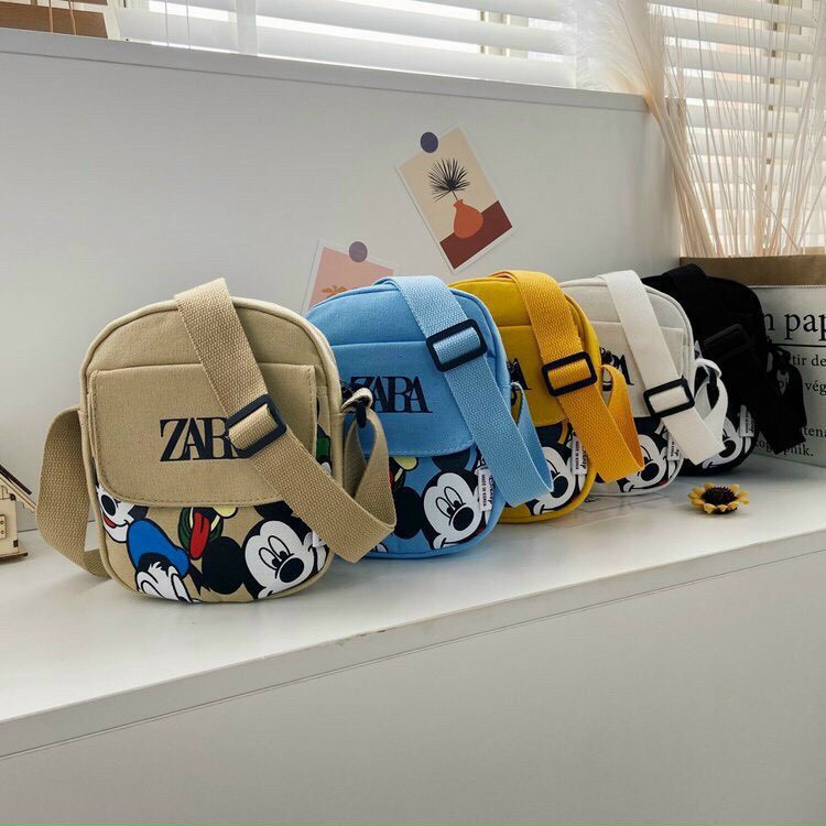 Túi đeo chéo nữ ZARA vải canvas 5 màu cá tính đẹp xuất sắc