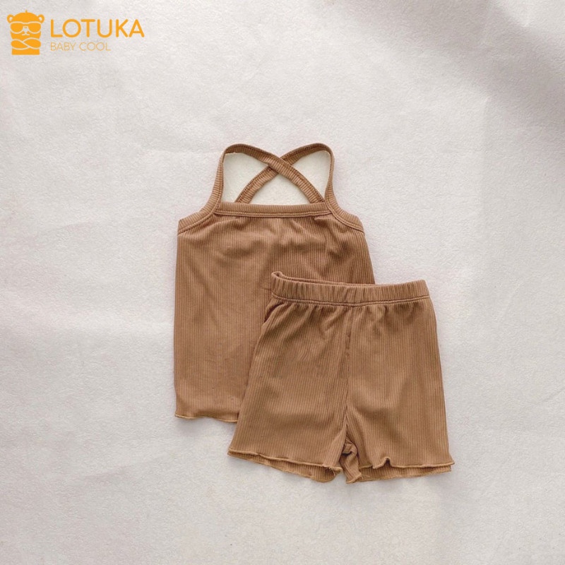 Quần áo trẻ em Lotuka bộ rời hai dây mẫu đồ bộ cho bé trai bé gái chất tăm lạnh siêu mát mùa hè cho bé yêu