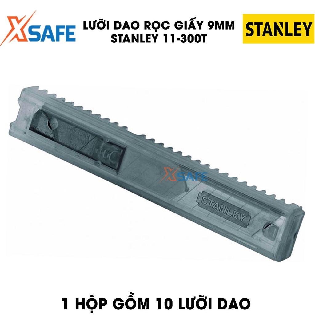 Lưỡi dao rọc 9mm STANLEY gia công từ thép hợp kim cao cấp cứng cáp, sắc bén, tuổi thọ sử dụng cao