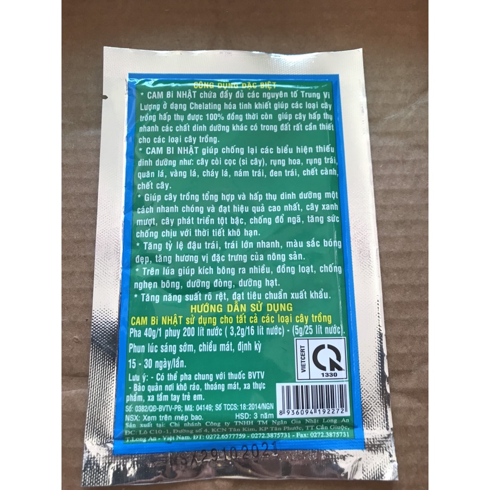 Phân bón Cambi Nhật 40gr - SIÊU TĂNG TRƯỞNG : CAMBI NHẬT - Phân bón trung vi lượng!! Gói 40gr.