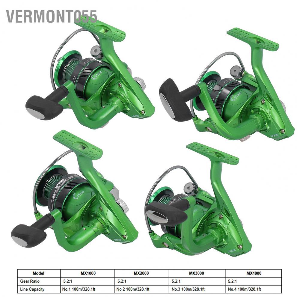 Có thể bán buôn MX Spinning Fishing Reels Cơ thể kim loại mạnh mẽ Tỷ lệ bánh răng 5,2: 1 cho nước mặn nước ngọt Vermont055 Hàng giao ngay