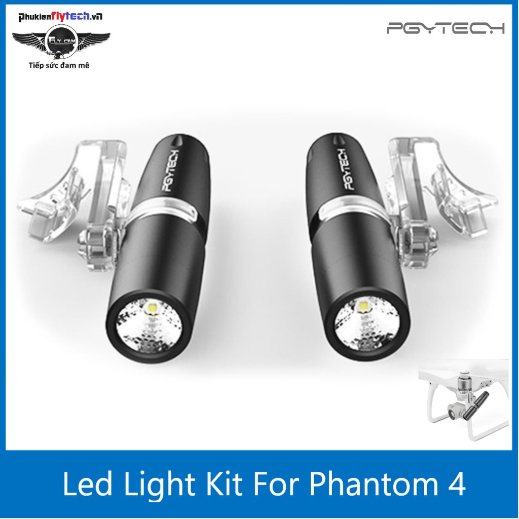 Đèn LED Phantom 4 - chính hãng PGYtech - phụ kiện flycam DJI Phantom 4 - trợ sáng trong điều kiện thiếu sáng.