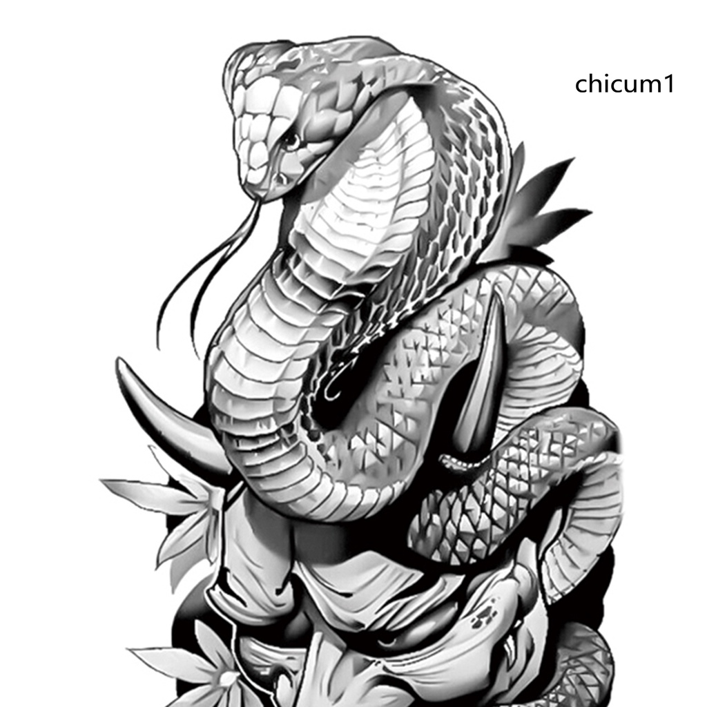 Set 5 Giấy Hình Xăm Tạm Thời Siêu Mỏng Hình Hổ Trắng Đen