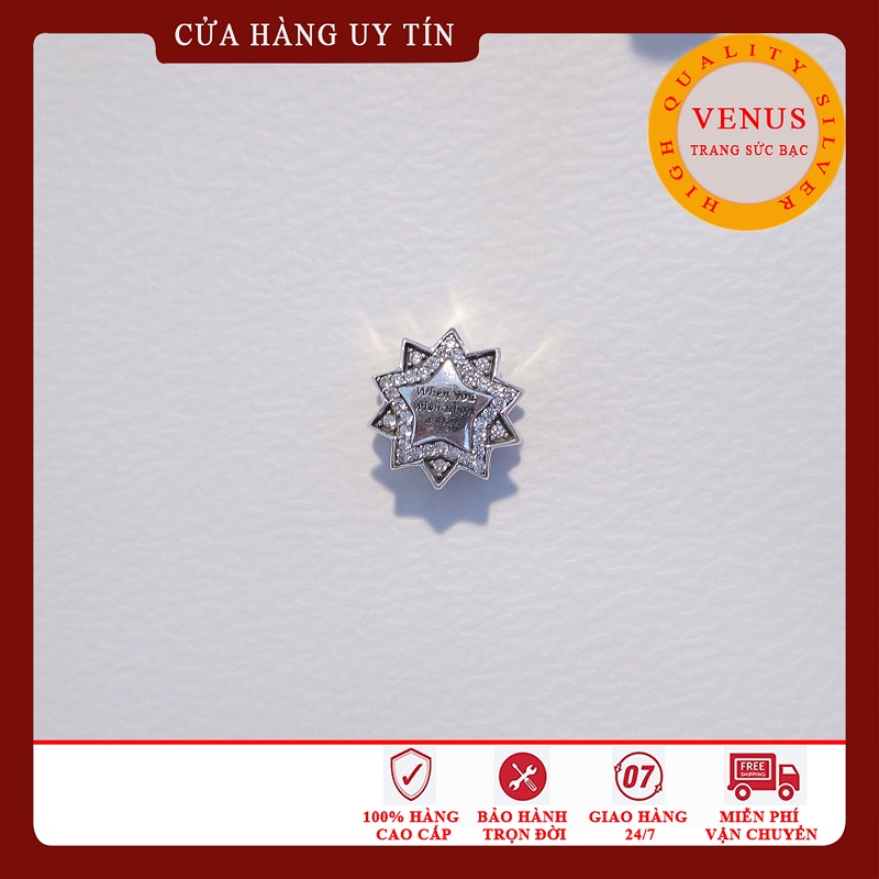 [Hàng cao cấp] Charm bạc 925 in hình trăng sao- Mã sản phẩm VENUSTS