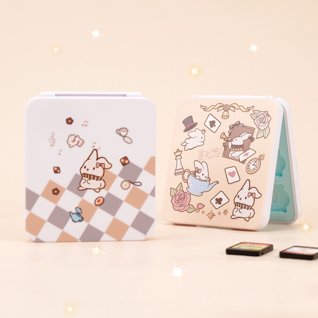 Ốp Bảo Vệ Máy Chơi Game Nintendo Switch Cứng Trong Suốt Hình Thỏ Alice Đáng Yêu