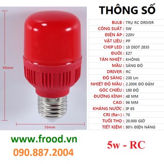Bóng đèn led 5w ánh sáng đỏ