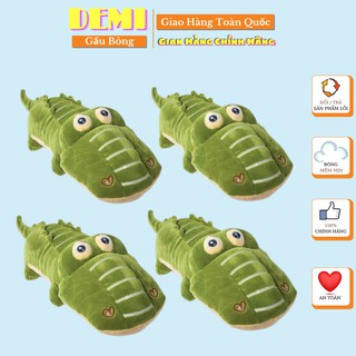 Gấu bông cá sấu mắt lồi chất vải nhung Hàn Quốc co giãn siêu mềm