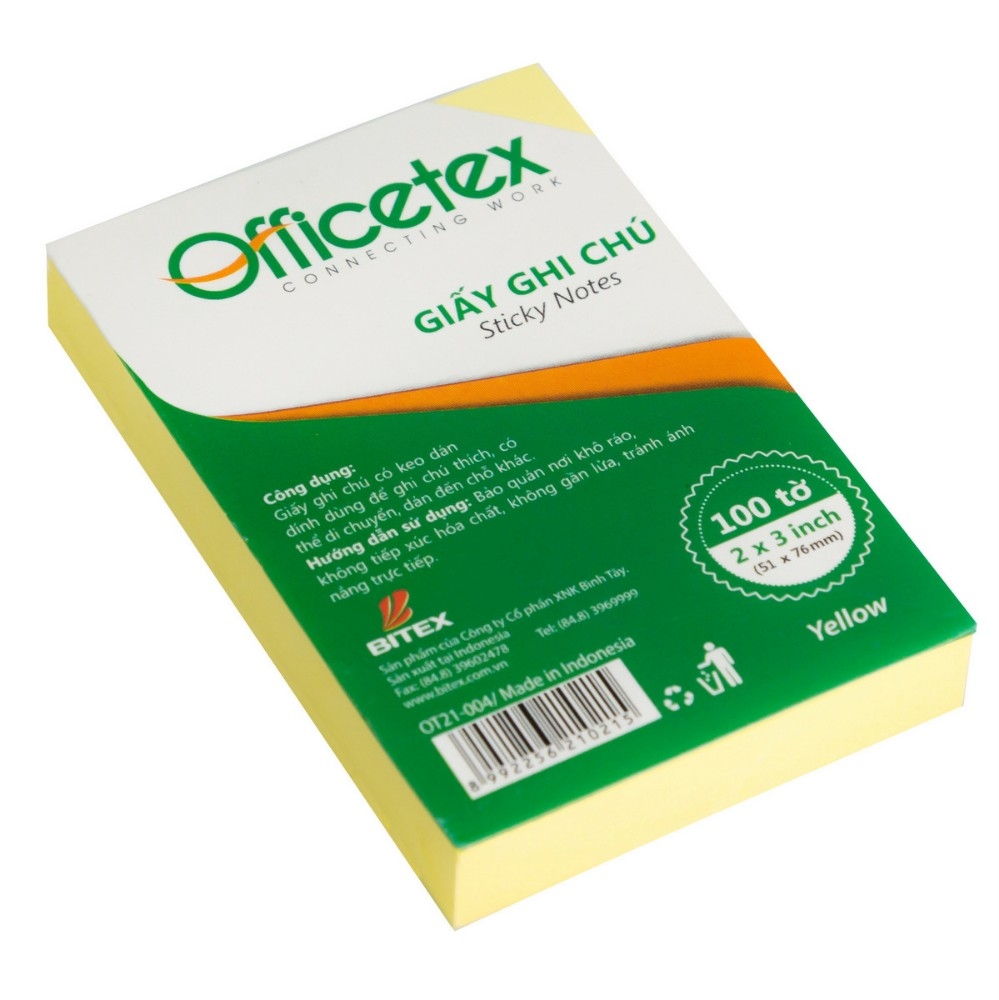 Giấy Ghi Chú Officetex 3X2 OT21-004 Màu Vàng