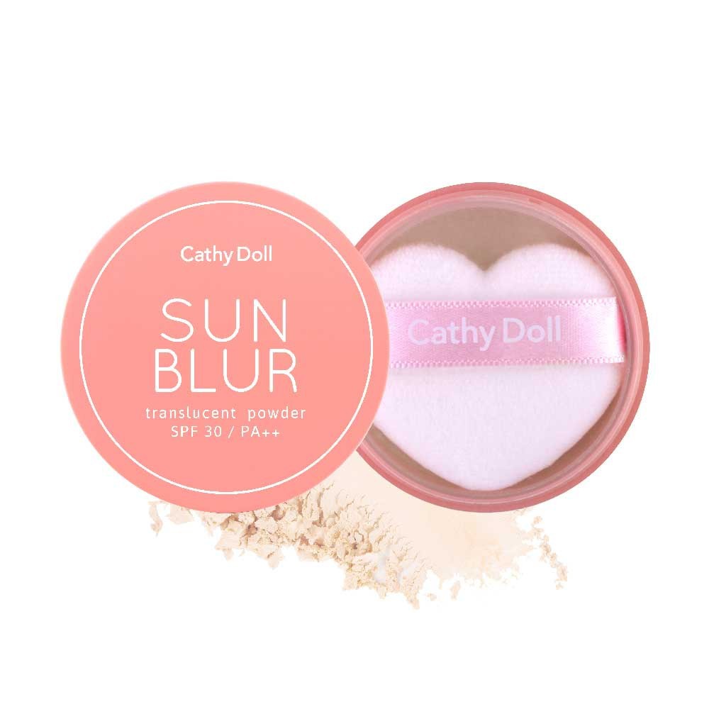 Cathy Doll Say No Oil / Sun Blur / Aura Shine Translucent Powder 4.5g Phấn Phủ Thái Lan Kiềm Dầu và se khít lỗ chân lông